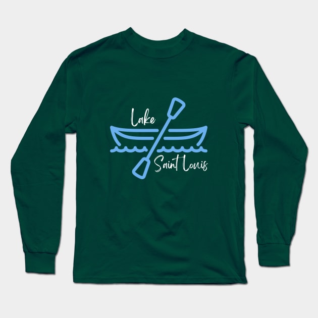 Lake Saint Louis Canoe Long Sleeve T-Shirt by Harbor Bend Designs